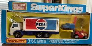 Matchbox Superkings K-40 Pepsi Delivery Truck and Forklift Vintage 1979 Model - Picture 1 of 11