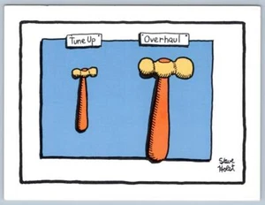 1980's HAMMERS*TUNE UP & OVERHAUL*STEVE HOLST POSTCARD HUMOR - Picture 1 of 2