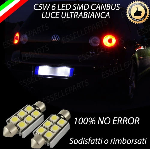 COPPIA LUCI TARGA LED PER GOLF 5 V CANBUS 100% NO ERRORE ULTRALUMINOSI - Immagine 1 di 1
