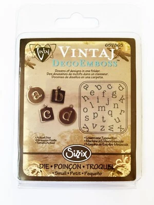 Sizzix Lowercase Typewriter DecoEmboss die #657865 Retail $14.99 Emboss Metal! - Image 1 of 4