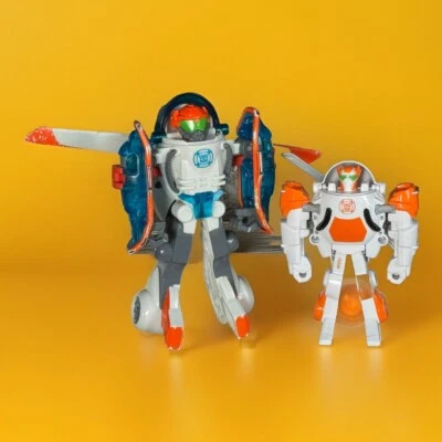Playskool Transformers Rescue Bots Blade Copter 7” & 5” Action Figure Toy Lot - Image 1 of 4