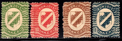 1920 Russia Civil War /Finland North Ingermanland Inkeri LOCAL #1-4 MLH OG - Image 1 of 2