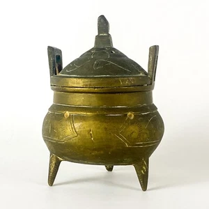 Early 19th Century Antique Brass Tripod Chinese Incense Burner - Picture 1 of 20