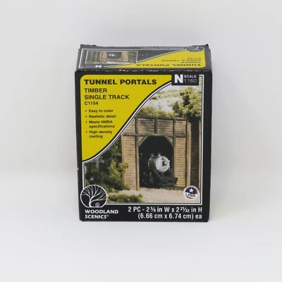 Woodland Scenics N 1154 Timber Tunnel Portal Set Single Track Scenery Detail - Image 1 of 4