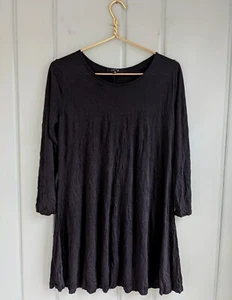 Comfy USA Womens Small Crinkle Tunic Shirt A-Line Swing Black S 4 6 - Picture 1 of 9