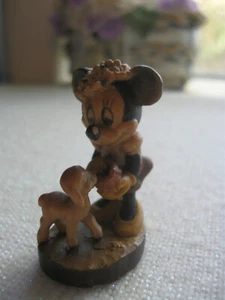 ANRI Disney Mini Holz Figur Alpine Minnie Maus & Lamm ~ Italien - Bild 1 von 12