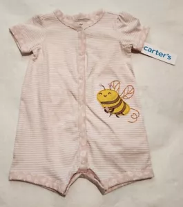 NWT Carter's Bee Short Romper One Piece Baby Girl - Picture 1 of 1
