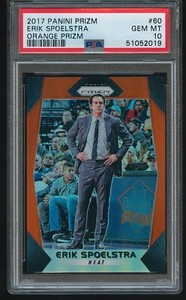 Erik Spoelstra 2017-18 Panini Prizm Orange RC #60 7/49 PSA 10 GEM MT