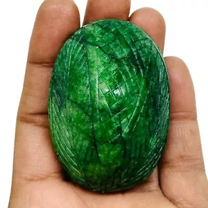 446.75 Cts Natural Carved Emerald Stunning Green Rare Huge Magnificent Gemstone - Picture 1 of 10