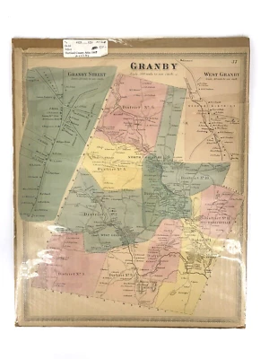 Mapa Baker & Tilden de Granby CT de 1869 Foto 1 de 4
