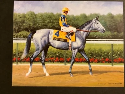 LADY’S SECRET photo from oil painting Horse Racing 1985 Champion SECRETARIAT - Image 1 of 2