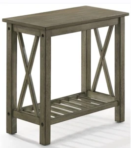 Wood Eden End Table Gray Rectangular ez to clean up.62"D x 11.81"W x 23.62"H - Picture 1 of 11