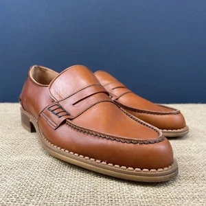 ZAPATOS MOCASINES DE CUERO TOSTADO EATON VINTAGE PARA HOMBRE - ESTILO 8909/E004 TALLA UK 8 - Imagen 1 de 14