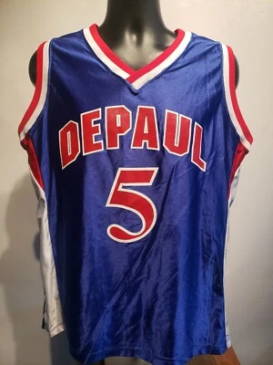 复古 DePaul University Blue Devils 球衣 篮球 NCAA 女式 大号 Wilson — 第 1/4 张图片