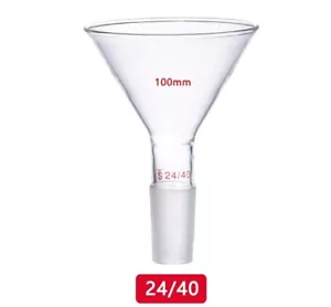 100mm,24/40,Glass Powder Funnel,Brand New Chemistry Laboratory Glassware - Picture 1 of 6