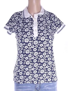 Zara Damen Shirt Blau Poloshirt Gr. M Floral Chenille Weich Sommer Top - Bild 1 von 8