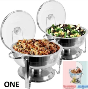 Speisewärmer Scheuern Geschirr Set Edelstahl Catering Chafer Pfannen Buffet 4,5L  - Bild 1 von 8
