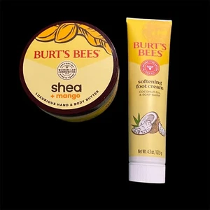 BURTS BEES SET Shea & Mango Hand & Body Butter Foot Cream Coconut Oil BRAND NEW - Picture 1 of 2