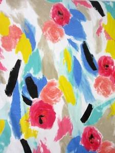 Kate Spade New York Fabric Shower Curtain Modern Abstract Floral Art 70" x 72" - Picture 1 of 5