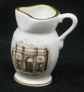 VINTAGE COALPORT ENGLISH BONE CHINA MINI PITCHER SOUVENIR, MARBLE ARCH LONDON - Picture 1 of 4