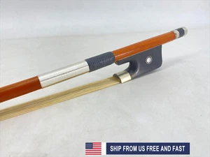 3/4 Upright Bass Bow Brazilwood Natural House Hair Circle Inlay - Picture 1 of 3
