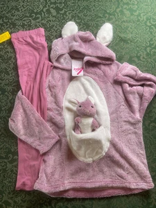 NWT 12 JUSTICE bunny rabbit TOY costume pajamas plush easter christmas winter pj - Picture 1 of 11