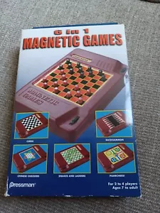 Travel Game 6 In 1 Magnetic Games Pressman, Checker, Chess,backgammon,... - Picture 1 of 7
