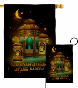 Happy Ramadan Wishes  Burlap Garden Flag Religious Decorative Gift Yard Banner - Picture 1 of 19
