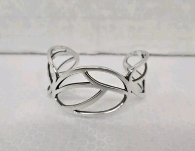 James Avery JA Retired Spring Leaf Cuff Sterling Silver Bracelet BEAUTIFUL! - Image 1 of 4