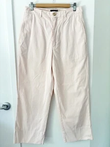 BASSIKE Pants Size 2 (Aus 10) Pink 100% Cotton Pockets Wide Leg Chino Pants - Picture 1 of 7