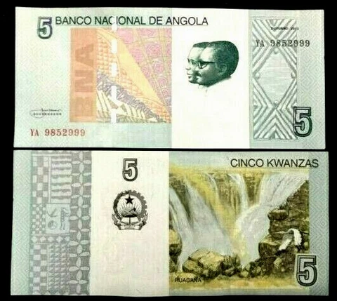 Angola 5 Kwanzas 2012 Banknote World Paper Money UNC Currency Bill Note Cover
