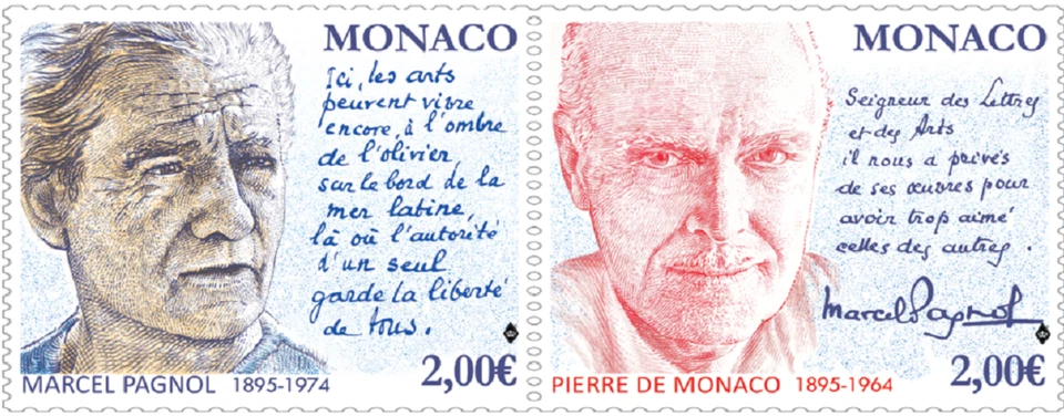 Selos de Mônaco 2024 TRIBUTO A MARCEL PAGNOL E PRÍNCIPE PIERRE DE MONACO - Imagem 1 de 1