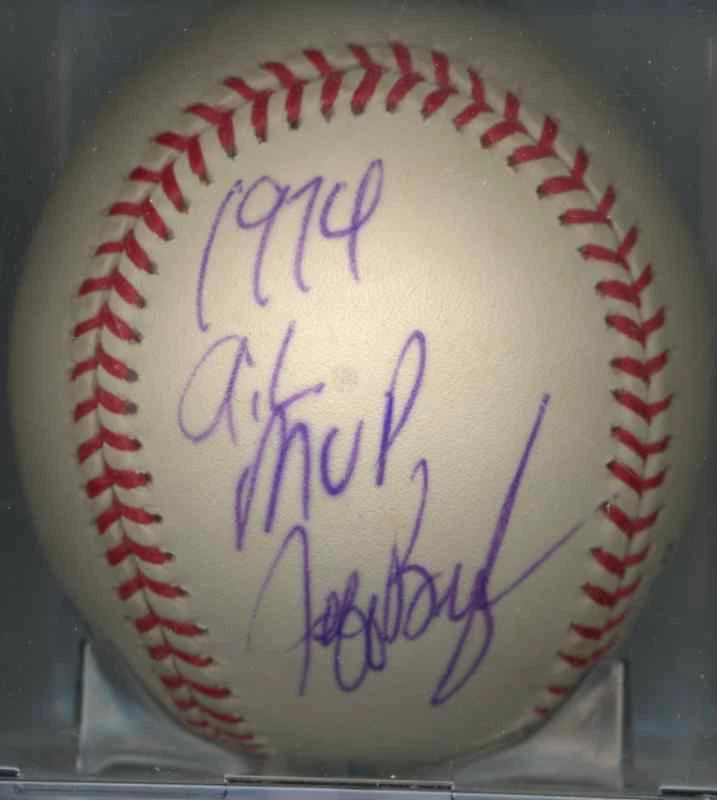 Бейсбольный мяч с автографом Джеффа Берроуза из Texas Rangers 1974 AL MVP OAL сертификат подлинности - Изображение 1 из 1