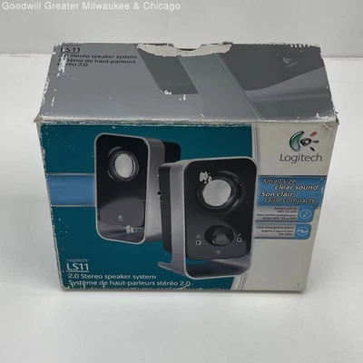 Logitech Black Silver Stereo Clear Sound Compact LS11 2.0 Computer Speakers Pair - Image 1 of 3