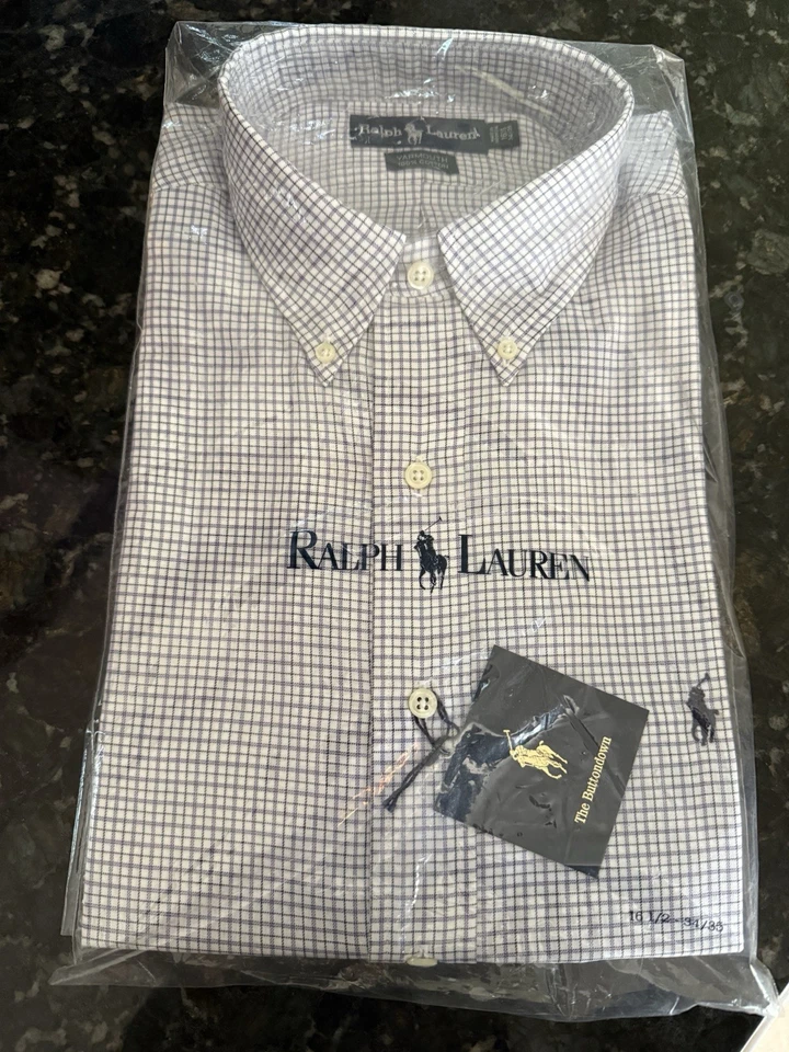 NUEVO CON ETIQUETAS Polo Ralph Lauren Camisa de Vestir Para Hombres 16 1/2-34/35 Lavanda Crema Púrpura Blanco Foto 1 de 4