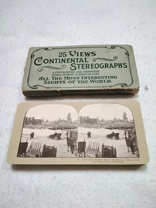 Antique Sterescope Cards 25 Views Continental Stereographs Complete W/ Box - Picture 1 of 1