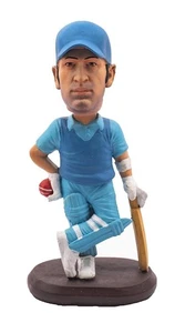 MSD Dhoni Bobblehead - Handmade Cricketer Figurine Brown Bobblehead - Picture 1 of 3