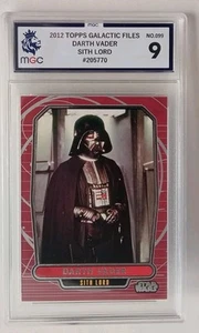 2012 TOPPS STAR WARS DARTH VADER GALACTIC FILES #99 TRADING CARD GRADED 9  - Picture 1 of 8