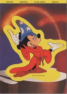 Disney Mickey Mouse Sorcerers Apprentice Stars Sticker Italian postcard MQ2 - Picture 1 of 2