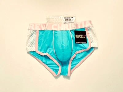 Calzoncillos boxer/trunks deportivos de algodón Andrew Christian talla S - aguamarina/melón/blanco Foto 1 de 4