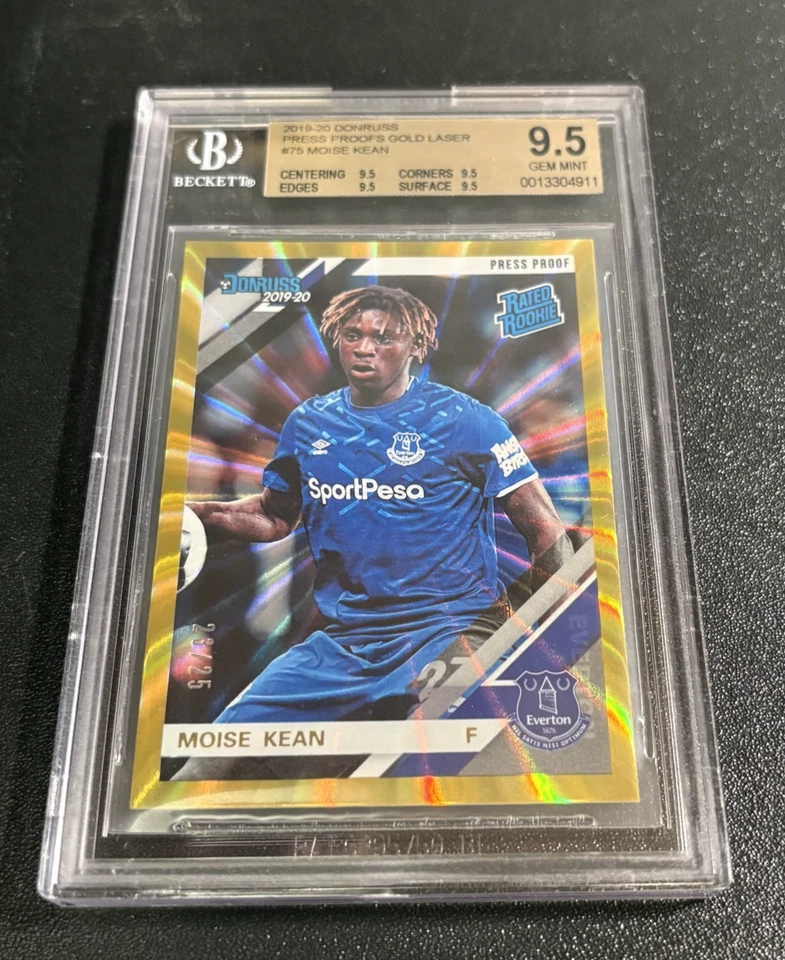 Moise Kean 2019-20 Panini Chronicles Fútbol Donruss Oro Clasificado RC/25 BGS 9.5!! Foto 1 de 4