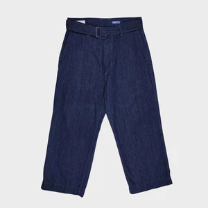MHL MARGARET HOWELL Men's Blue Made in Japan Canton Overalls Loose Cropped Jeans - Picture 1 of 6
