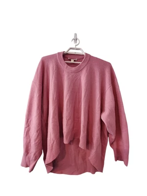 Michael Kors nwt 毛衣 wmns XL 粉红色 95% 羊毛 5% 现金 高低 超大款 — 第 1/4 张图片