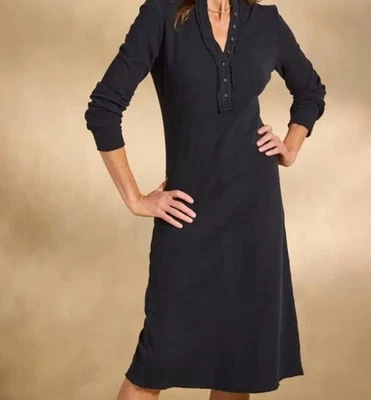 NUEVO Vestido Suéter Sundance Catálogo Cleo Negro Ónix Suave Imitación Abotonada A Foto 1 de 4