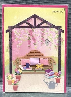 Papyrus Mother's Day Greeting Card-Outdoor Cabana & Garden Setting-1 Ea - Image 1 of 2