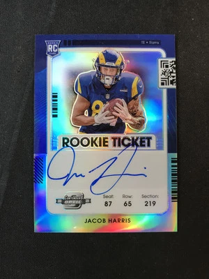 2021 Panini Contenders Optic Rookie Ticket #138 Jacob Harris Rams AUTO RC Silver - Image 1 of 2