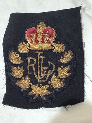 Vintage Ralph Lauren Patch Badge for Blazer  Red Crown Gold Thread  Embroidered - Image 1 of 4
