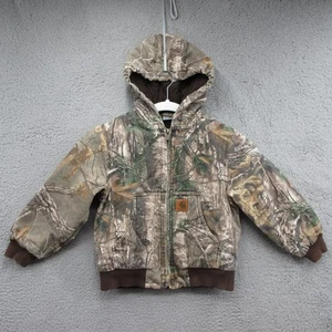 Carhartt Jacket Youth XS Camo Hooded Full Zip Boys Realtree Outdoor Workwear - Picture 1 of 8