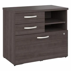 Pemberly Row Office Storage Cabinet with Drawers in Storm Gray - Engineered Wood - Picture 1 of 11