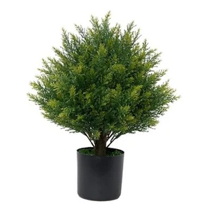 Artificial Topiary Ball Tree 19''T Faux Little Bush Ball Tree UV Resistant  - Picture 1 of 7